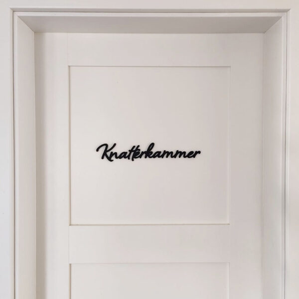 Türschild Knatterkammer – aus PLA im 3D-Druck gefertigt