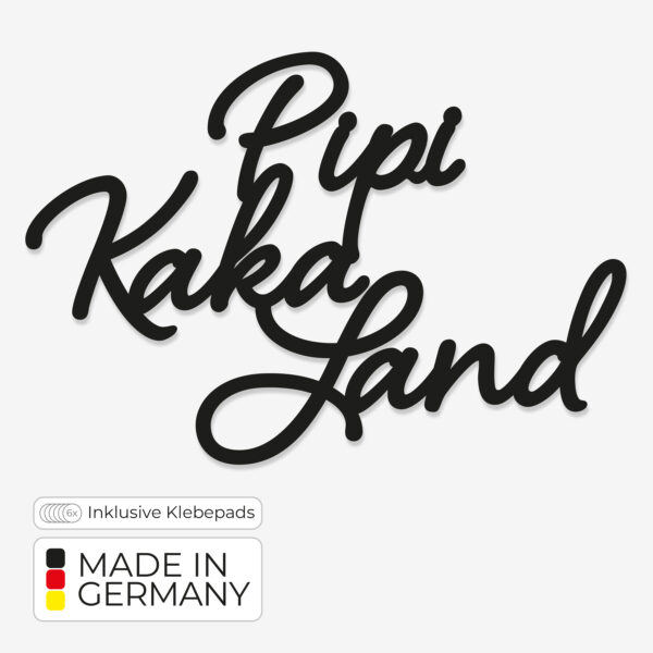 Türschild Pipi Kaka Land – aus PLA im 3D-Druck gefertigt