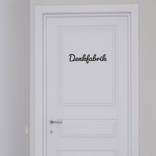 Türschild Denkfabrik – aus PLA im 3D-Druck gefertigt