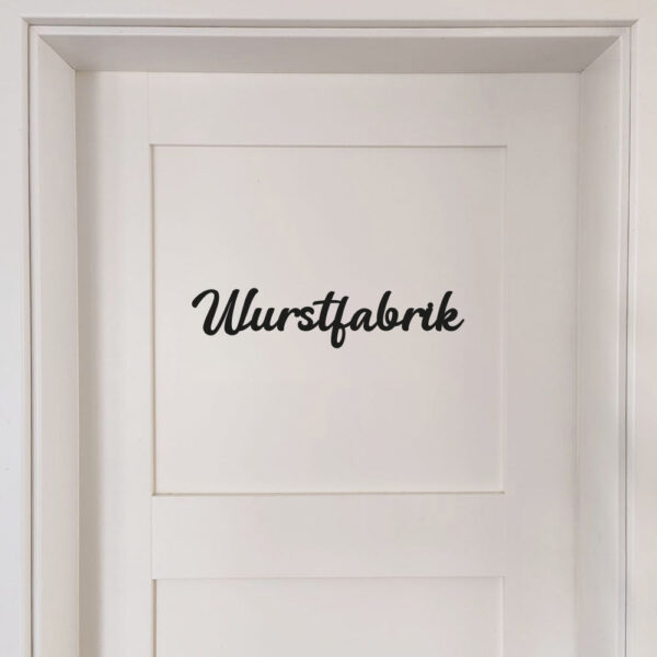 Türschild Wurstfabrik – aus PLA im 3D-Druck gefertigt