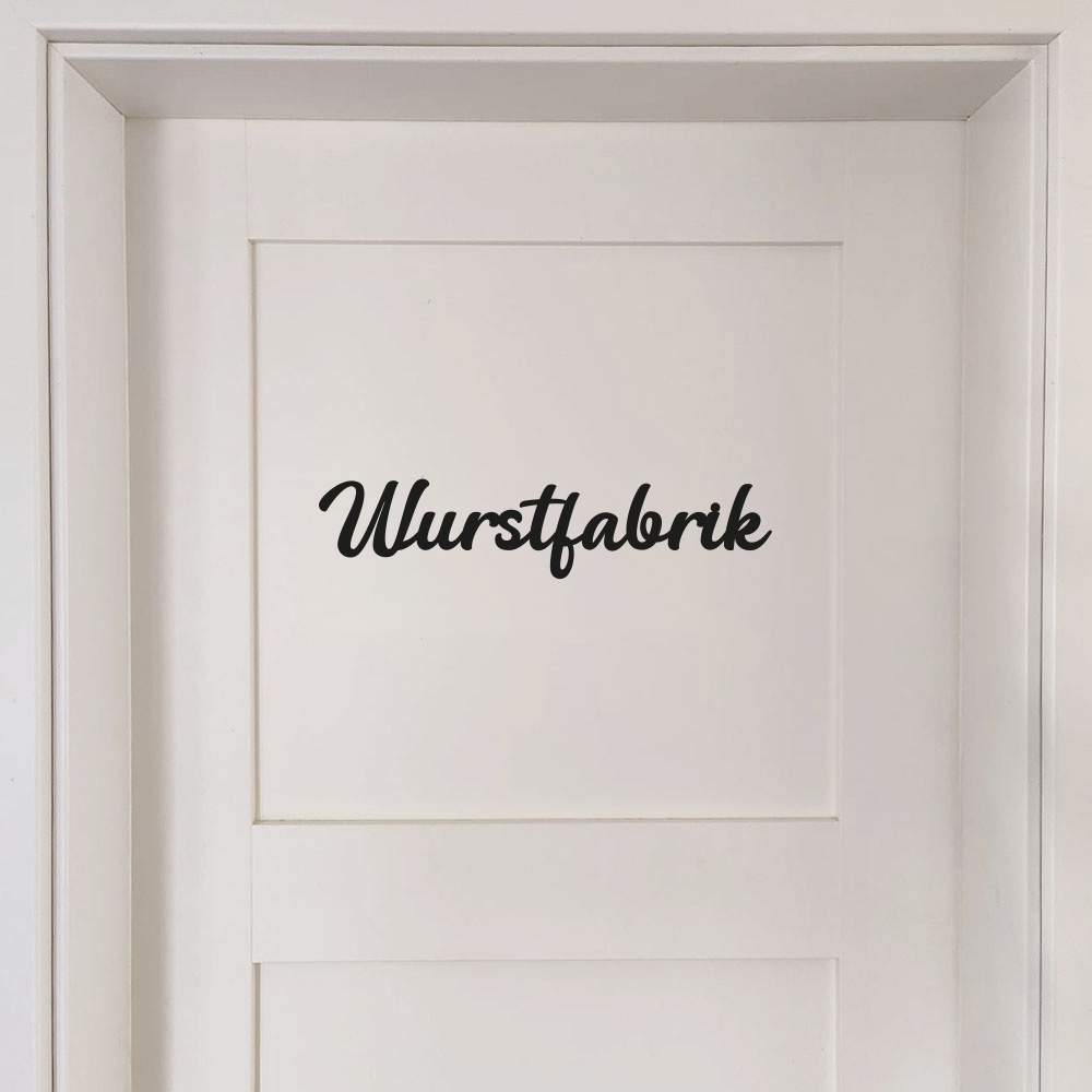 Witziges Türschild Wurstfabrik für die Toilette oder das Badezimmer