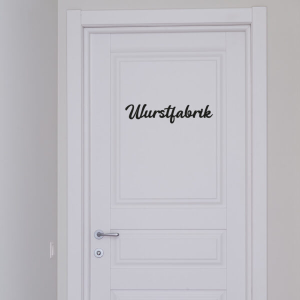 Türschild Wurstfabrik – aus PLA im 3D-Druck gefertigt