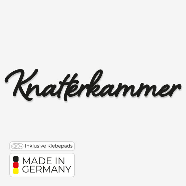 Türschild Knatterkammer – aus PLA im 3D-Druck gefertigt