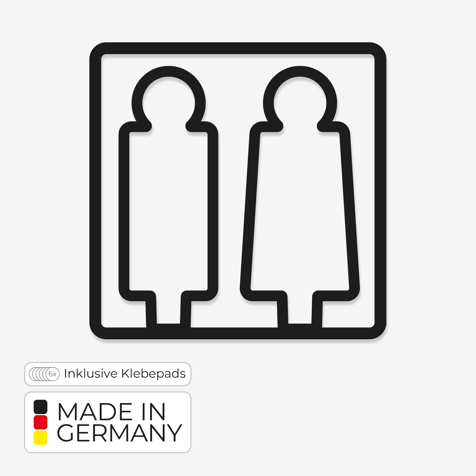Türschild Herren und Damen WC – aus PLA im 3D-Druck gefertigt