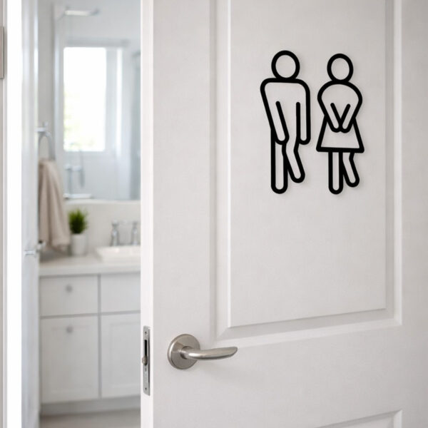 Türschild Mann & Frau dringend – aus PLA