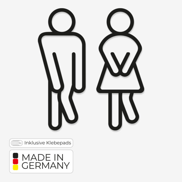 Türschild Mann & Frau dringend – aus PLA