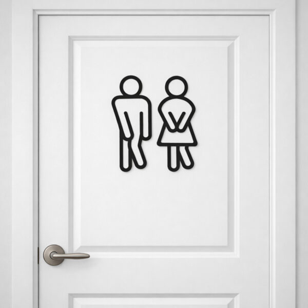 Türschild Mann & Frau dringend – aus PLA
